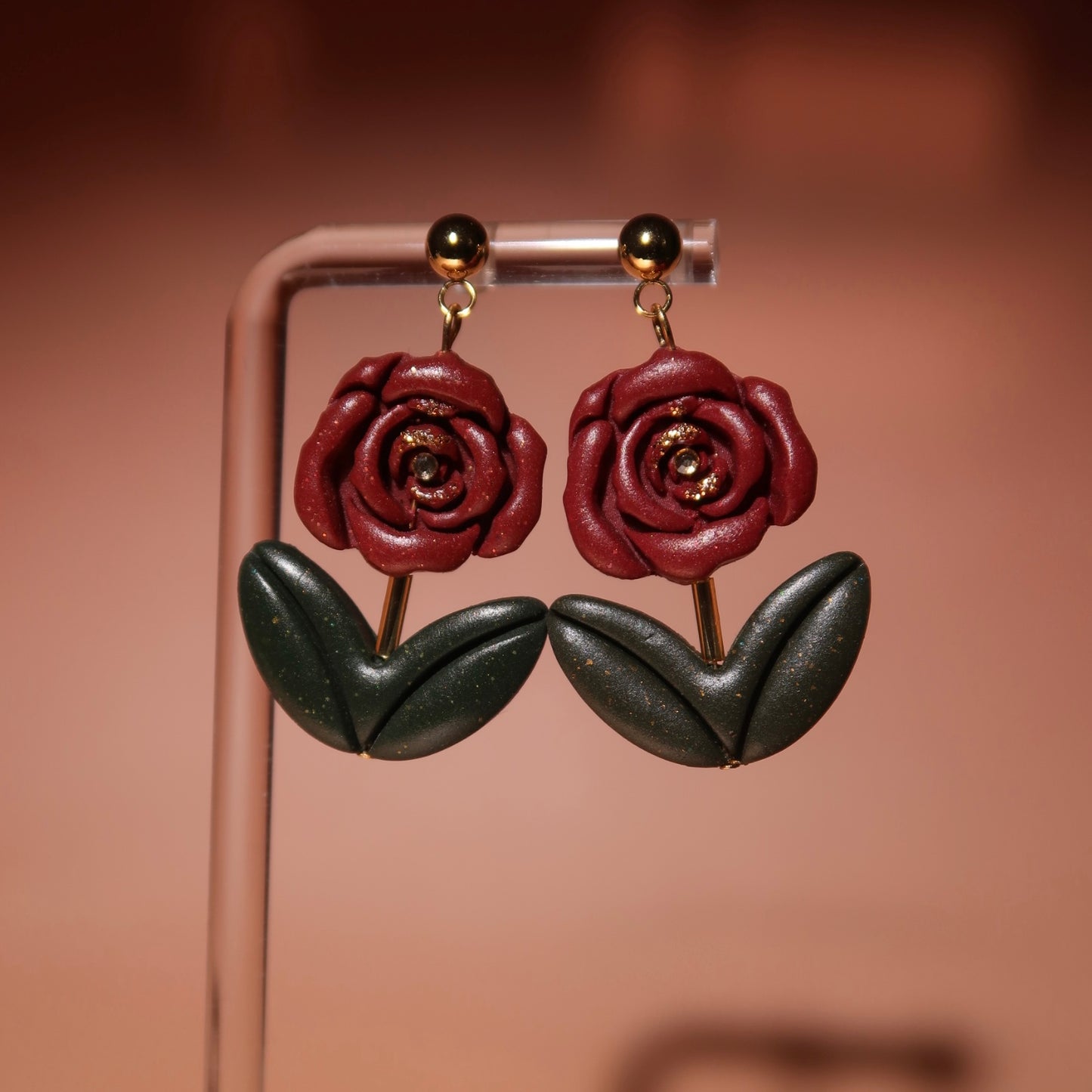Eternal Rose - Handmade Rose Earrings