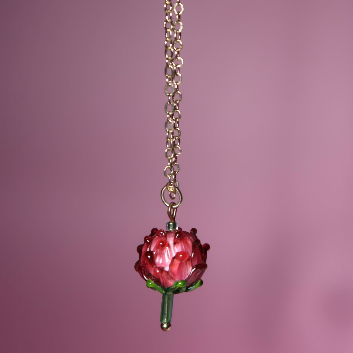 Glass Clover Flower Necklace