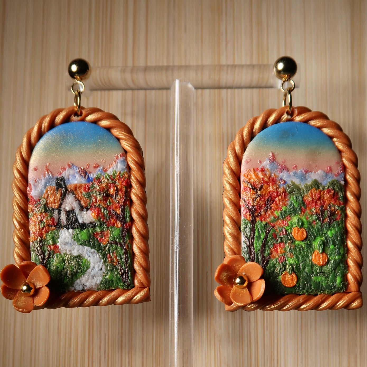Hand Painted Fall Earrings