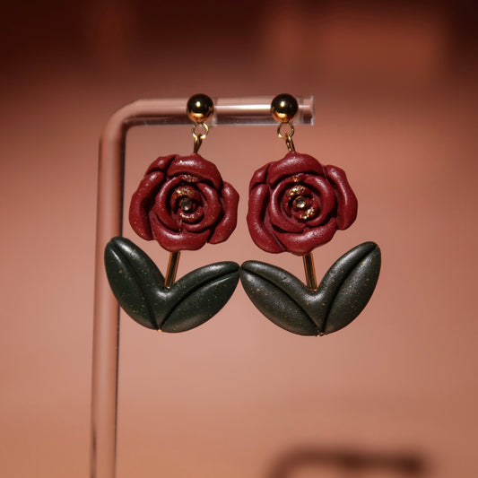 Eternal Rose - Handmade Rose Earrings