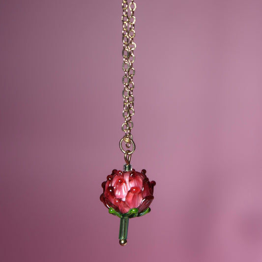 Glass Clover Flower Necklace
