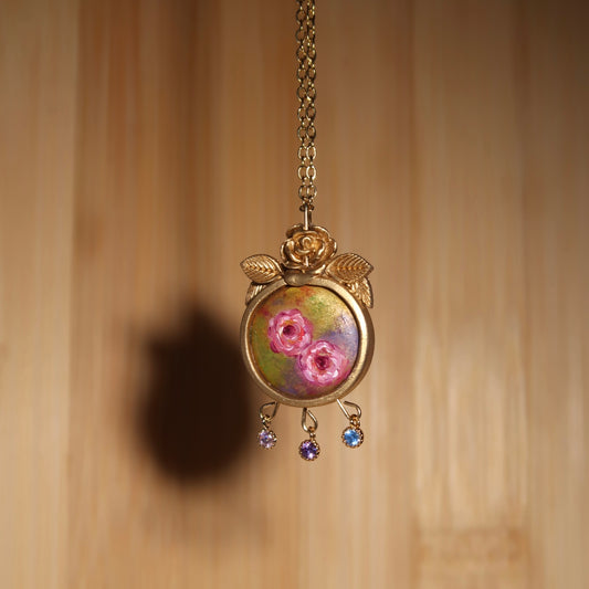 Romantic Rose - Handmade Small Pendant Necklace